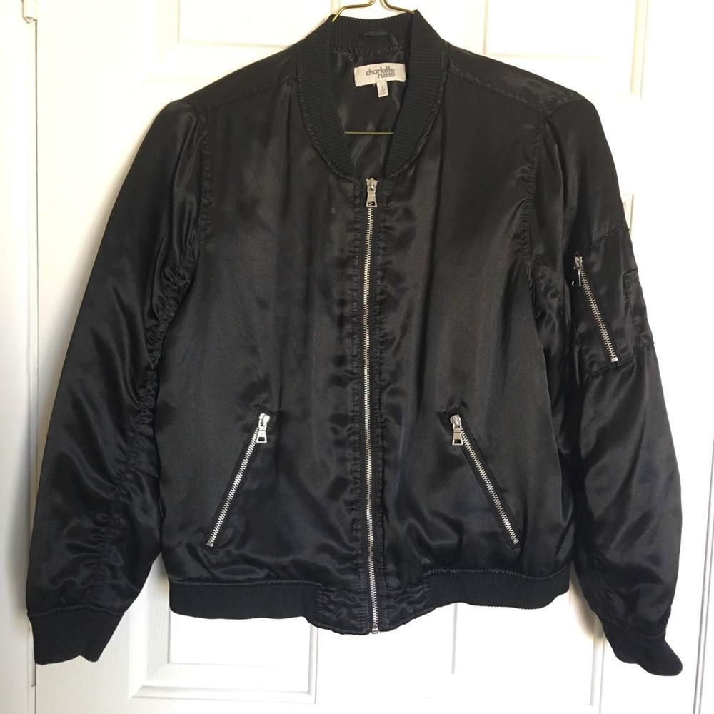 Charlotte Russe Black Bomber Jacket